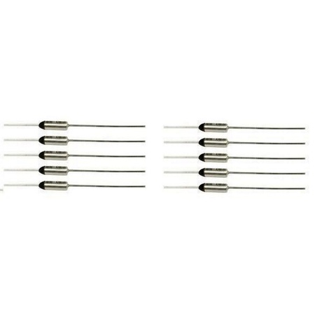 Thermal Fuse Thermal Cutoff Limiter  128c Degrees Celsius, 10 Pack