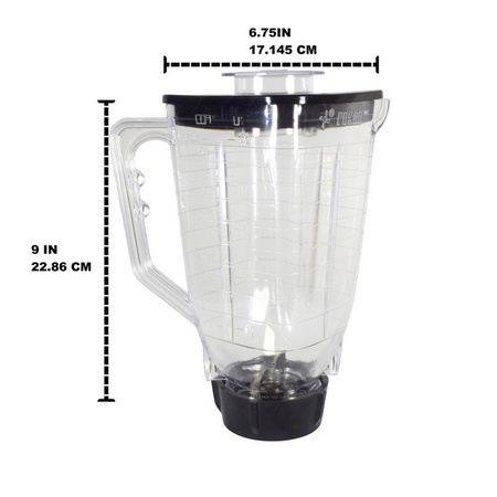 Univen 5 Cup Break Resistant Plastic Square Complete Blender Jar fits Oster