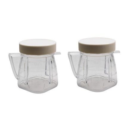 Univen 1 Cup (8oz) Mini Blender Jar With Sealed Lid for Oster & Osterizer Blenders 2 Pack