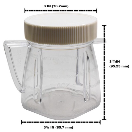 Univen 1 Cup (8oz) Mini Blender Jar With Sealed Lid for Oster & Osterizer Blenders 6 Pack