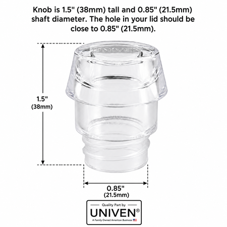 Univen Plastic Knob Top and Washer Ring fits Farberware Yosemite Coffee Percolators