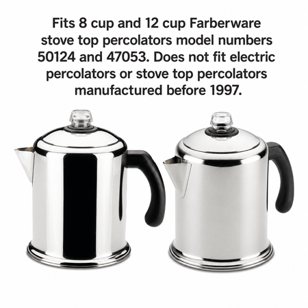 Univen Plastic Knob Top and Washer Ring fits Farberware Yosemite Coffee Percolators