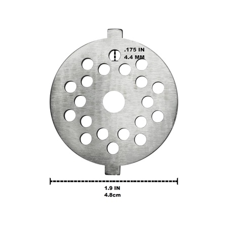 Univen .175" Fine Plate Disc Compatible with KitchenAid FGA Food Meat Grinder Chopper Attachment WP9709028