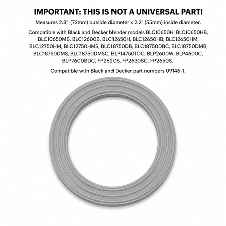 Univen Blender Gasket Seal Compatible with Black and Decker Models 09146-1 2 PACK