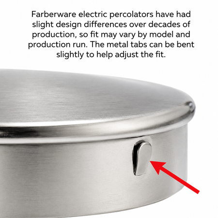 Univen Percolator Lid Compatible with Farberware Electric Percolator models FCP240 FCP280 FCP412 134 138 142 412
