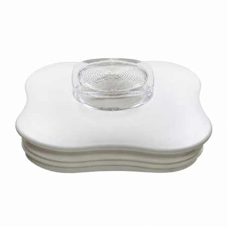 Univen Blender Lid and Center Cap fits Oster Cloverleaf-Shaped Blender Jars, White