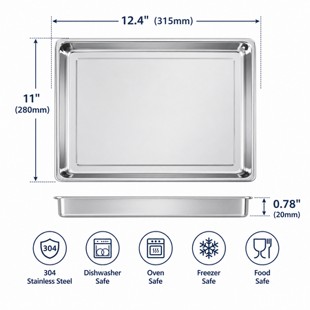 Univen Stainless Steel Baking Tray Pan Upgrade Compatible with Cuisinart Airfryer Oven TOA-60 TOA-65 TOA-70