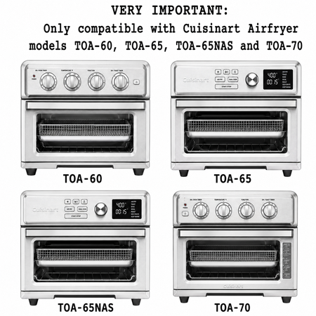 Univen Stainless Steel Air Fryer Basket Upgrade Compatible with Cuisinart Airfryer TOA-60 TOA-65 TOA-70