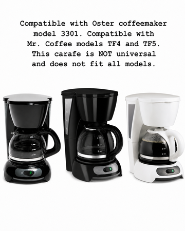 Univen 4 cup Glass Coffeemaker Carafe Compatible with Oster Coffeemaker Model 3301 Mr. Coffee TF4 TF5