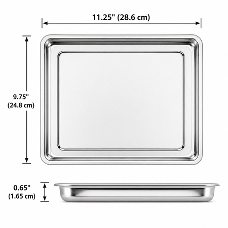 Univen Stainless Steel Upgraded Baking Tray Drip Baking Pan Compatible with Cuisinart Airfryer Oven TOA-26 TOA-28