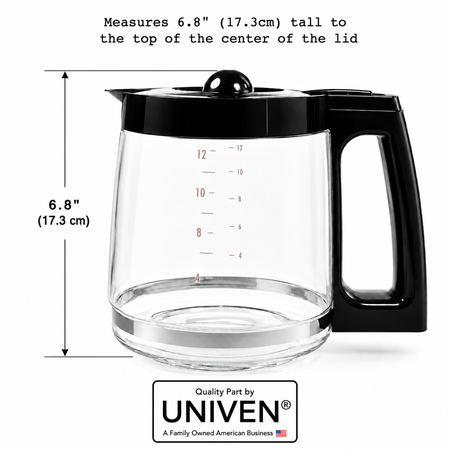 Univen 12 Cup Coffee Carafe Pot Compatible with Hamilton Beach 46300 46310 49933 49350 49954 49957 49966 49976 49980