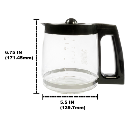 Univen 12 Cup Coffee Carafe Pot Compatible with Hamilton Beach 46300 46310 49933 49350 49954 49957 49966 49976 49980