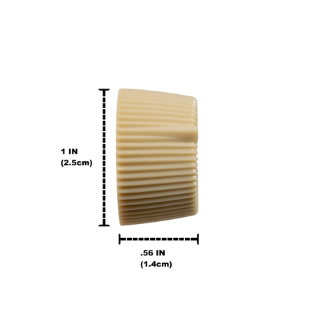 Univen Knob Beige with Gold Insert fits 1/4" Flat Side D Shaft Vintage New Old Stock Made in USA