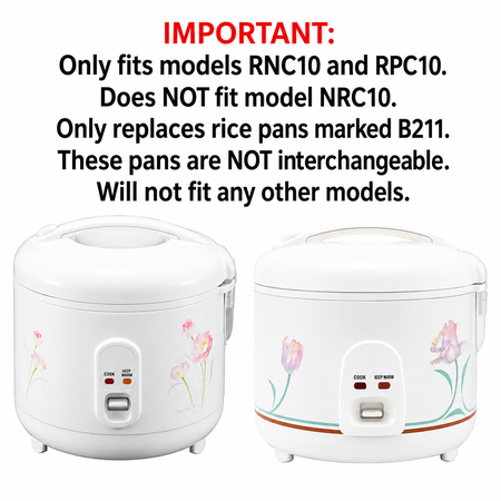 Univen Nonstick Rice Pan Bowl Only fits Zojirushi 5 Cup Model RNC10 and RPC10 PAN IS MARKED B211