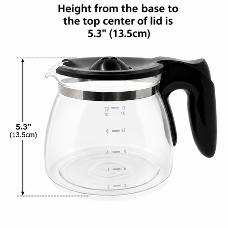 Univen 10 Cup Glass Coffee Maker Carafe fits Philips