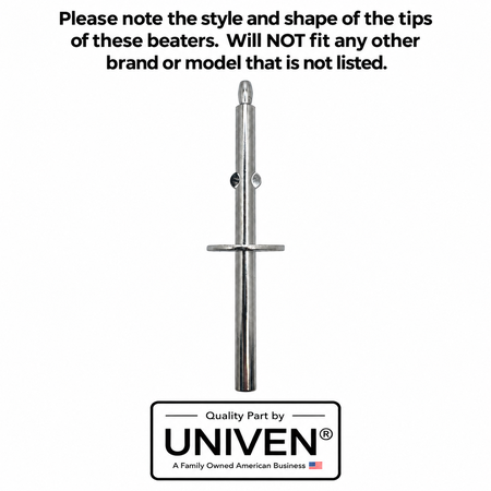Univen Beaters fits Sunbeam Heritage Hand Mixer models 2547 2551 2556 2558 2560 2561 2562 2565 3156