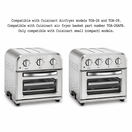 Univen Stainless Steel Upgraded Baking Tray Pan and Air Fryer Basket Compatible with Cuisinart Airfryer TOA-26 TOA-28