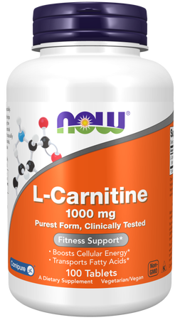 Now Foods L-Carnitine 1000 Mg (Carnipure L-Carnitine Tartrate) - 100 Tab
