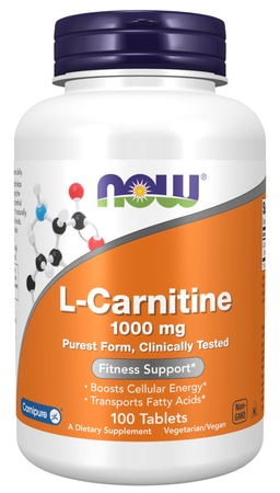 Now Foods L-Carnitine 1000 Mg (Carnipure L-Carnitine Tartrate) - 100 Tablets