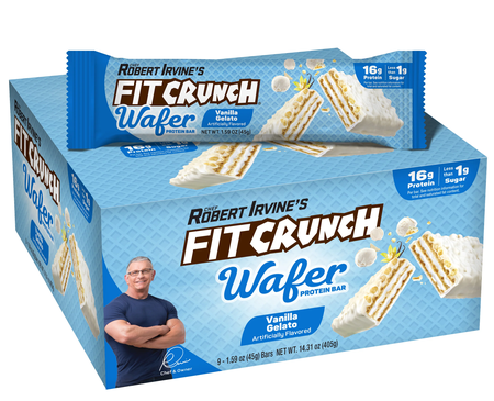 Fit Crunch Wafer Protein Bar Vanilla Gelato - 9 Bars