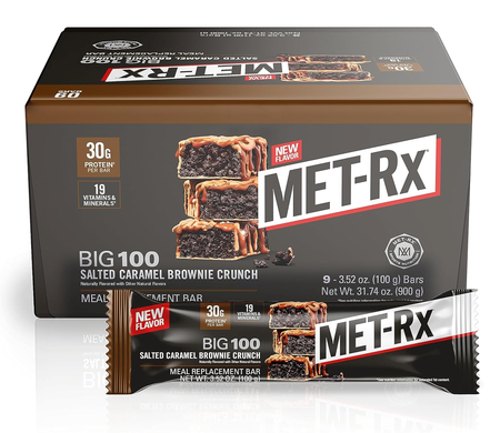 Met-Rx Big 100 Bar  Salted Caramel Brownie Crunch - 9 Bars