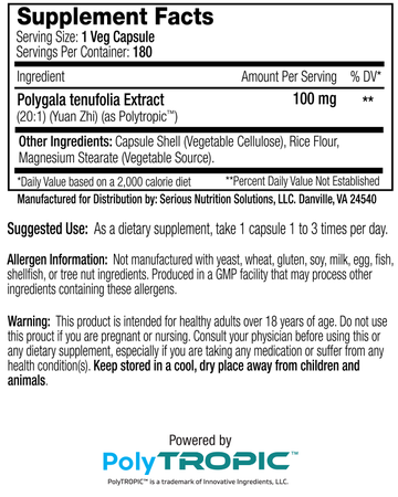 SNS Serious Nutrition Solutions Polygala XT - 360 Capsule (2 x 180 Capsule Bottles) TWINPACK