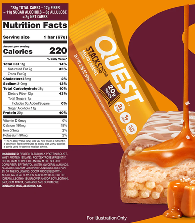 Quest Stacks Protein Bar  Cinnamon Brown Sugar - 12 Bars