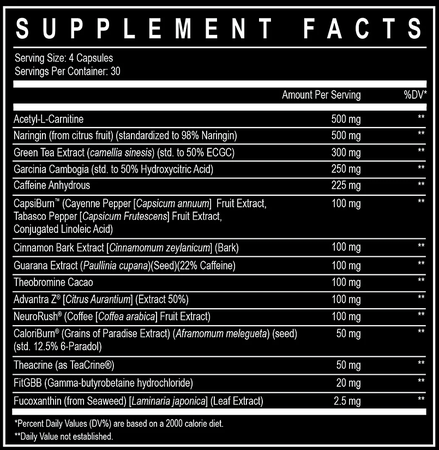 Enhanced Labs Shred Fat Burner - 2 x 120 Capsule Bottles TWINPACK