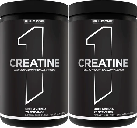 -Rule 1 Creatine 100% Micronized Creatine Monohydrate - 750 Grams (150 Servings) (2 x 75 Serving Btls) TWINPACK
