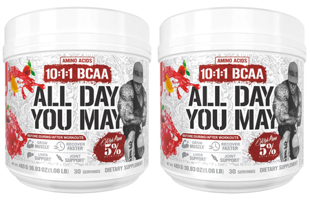 5% Nutrition All Day You May BCAA's, EAA's & Electrolytes  Fruit Punch - 2 x 30 Servings TWINPACK