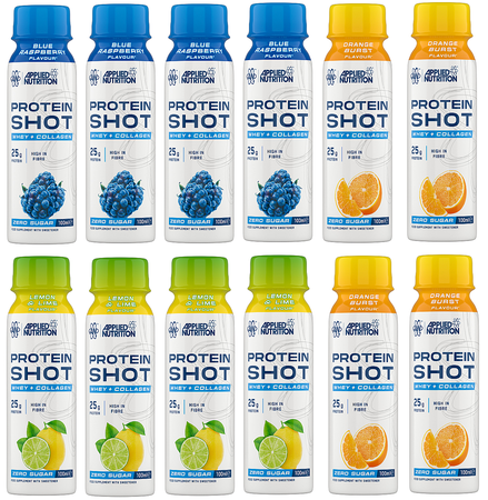 - Applied Nutrition 25g Protein Shot  Variety Pack  - 12 x 3.4oz Bottles (4 of each flavor)