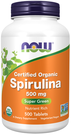 Now Foods Spirulina  Certified Organic - 500 Tablets