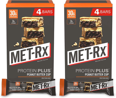 -Met-Rx Protein Plus Bar Peanut Butter Cup  - 8 Bars (2 x 4 Bars) TWINPACK