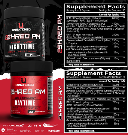 Unmatched Nutrition 2SHRED AM/PM Kit - 2 Bottle Kit