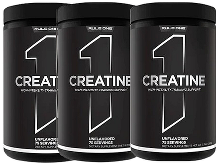 -Rule 1 Creatine 100% Micronized Creatine Monohydrate- 1125 Grams (225 Servings) (3 x 75 Serving Btls)  3-PACK