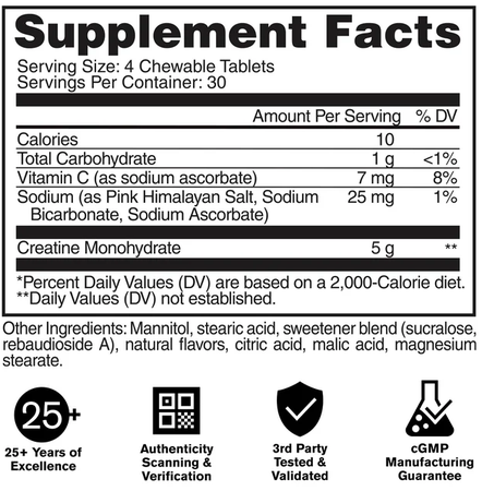 Gat Sport Creatine Chews  Grape Cotton Candy - 30 Servings