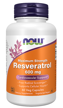 Now Foods Resveratrol 600 mg - 60 Veg Capsules