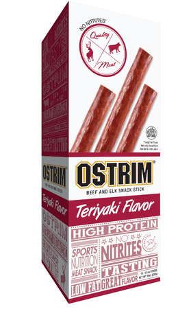 Ostrim Grass-Fed Beef/Elk Snack Sticks Teriyaki - 10 Sticks
