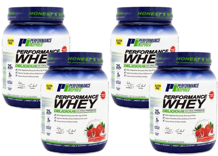 Performance Inspired Nutrition WHEY Protein  Strawberries & Cream - 8 Lb (4 x 2 Lb Btls)  *Best by date 3/26