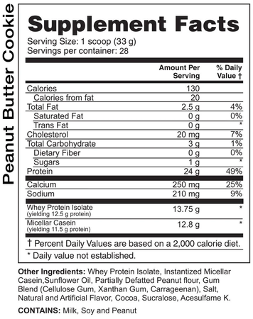 Apollon Nutrition 50/50 Formula-X Protein Peanut Butter Cookie  - 28 Servings *Expiration date 8/25