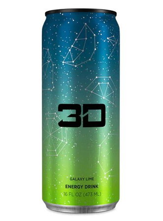 3D Energy Drink  Galaxy Lime - 12 x 16 oz Cans