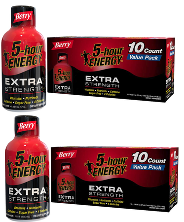 5-hour ENERGY Shot, Extra Strength 1.93oz , Berry - 20 Bottles (2-10 Packs)  TWINPACK