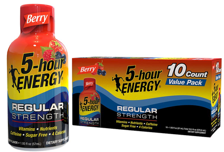5-hour ENERGY Shot, Regular Strength (200mg Caffeine)  Berry  - 10 Bottles
