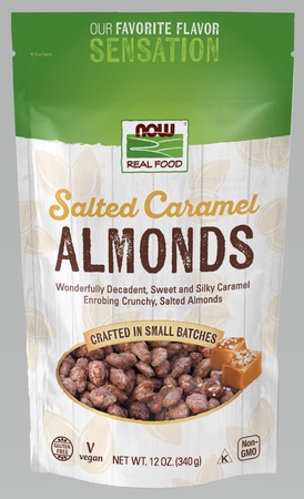 Now Foods Almonds, Salted Caramel - 12 oz