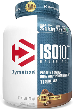 Dymatize ISO 100 Whey Protein Isolate  Gourmet Chocolate - 5 Lb  (71 Servings)