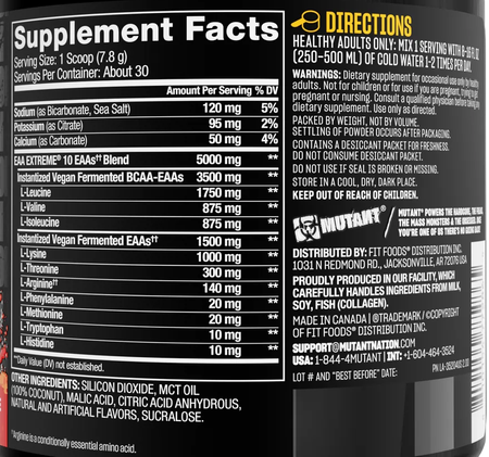 Mutant EAA EXTREME  Blue Raspberry - 30 Servings