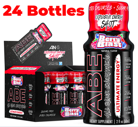 -ABE Ultimate Energy Shot 2 oz  Berry Blast - 24 x 2oz bottles