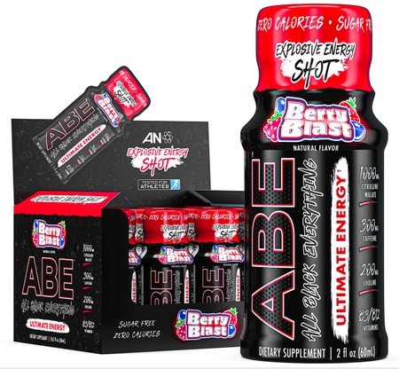 -ABE Ultimate Energy Shot 2 oz  Berry Blast  - 12 x 2oz bottles
