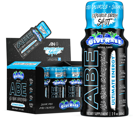 ABE Ultimate Energy Shots  Blue Razz - 24 Bottles