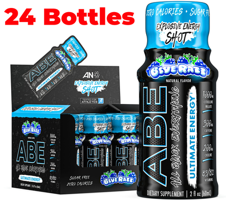 -ABE Ultimate Energy Shot 2 oz  Blue Razz - 24 x 2oz bottles
